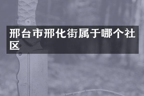 邢台市邢化街属于哪个社区