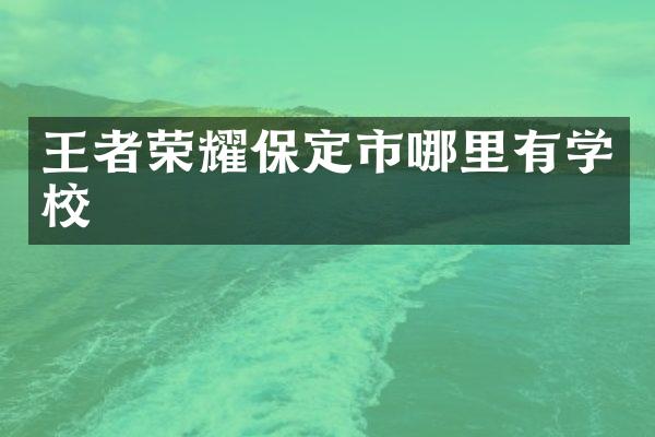 王者荣耀保定市哪里有学校