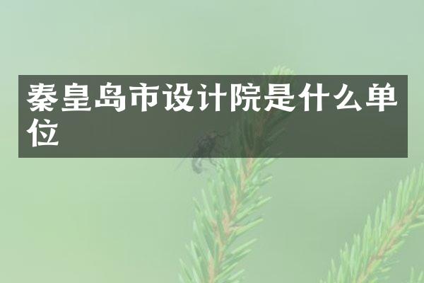 秦皇岛市设计院是什么单位