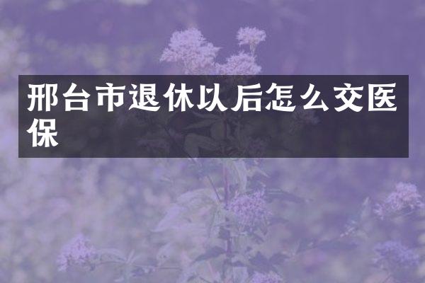 邢台市退休以后怎么交医保