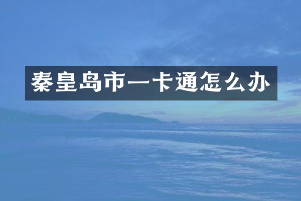 秦皇岛市一卡通怎么办