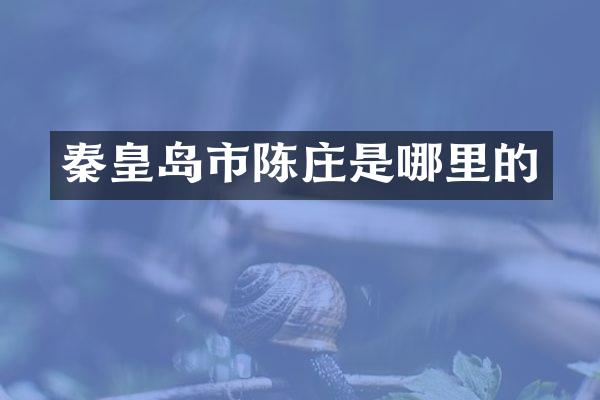 秦皇岛市陈庄是哪里的