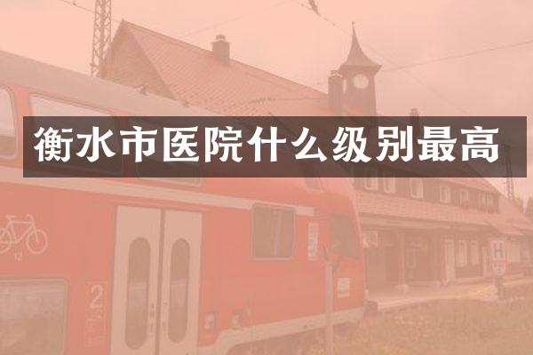衡水市医院什么级别最高