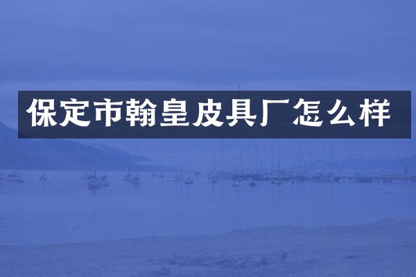 保定市翰皇皮具厂怎么样