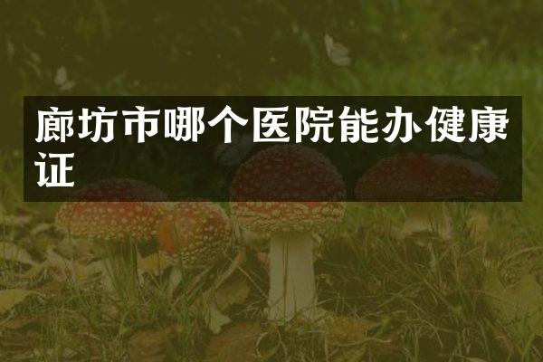 廊坊市哪个医院能办健康证