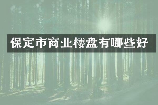 保定市商业楼盘有哪些好