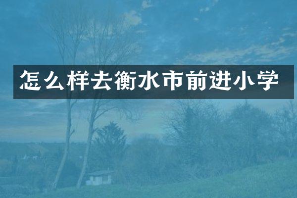怎么样去衡水市前进小学
