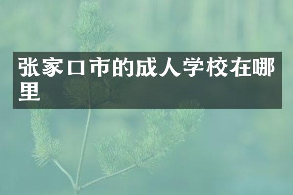 张家口市的成人学校在哪里