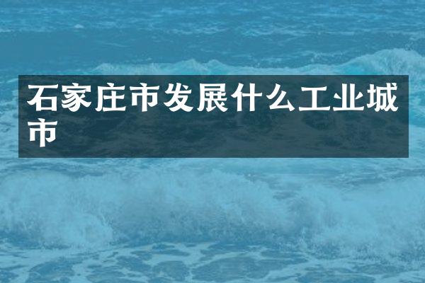 石家庄市发展什么工业城市