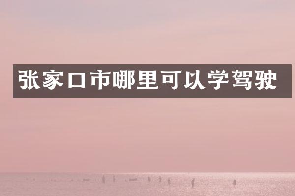 张家口市哪里可以学驾驶