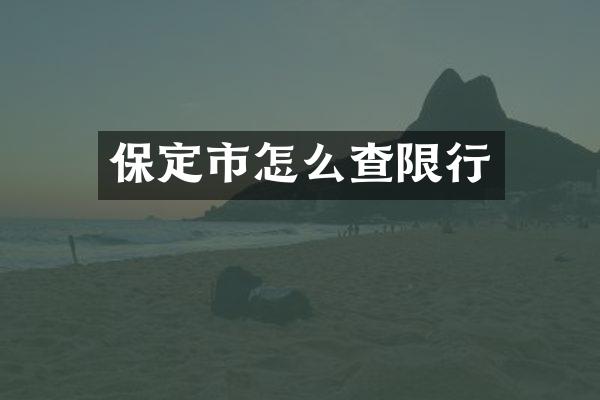 保定市怎么查限行