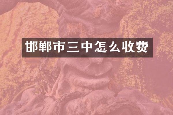 邯郸市三中怎么收费