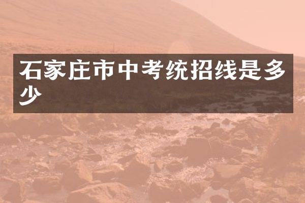 石家庄市中考统招线是多少