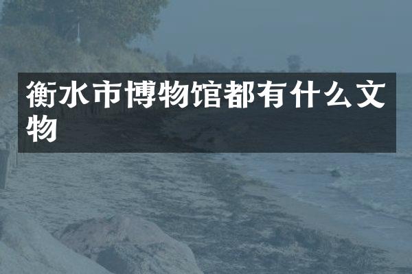衡水市博物馆都有什么文物