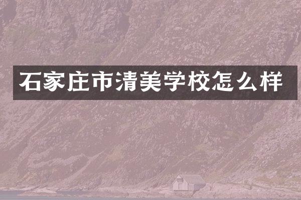 石家庄市清美学校怎么样