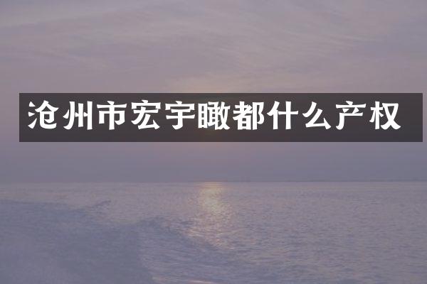 沧州市宏宇瞰都什么产权