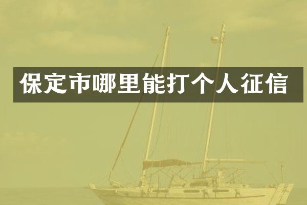保定市哪里能打个人征信