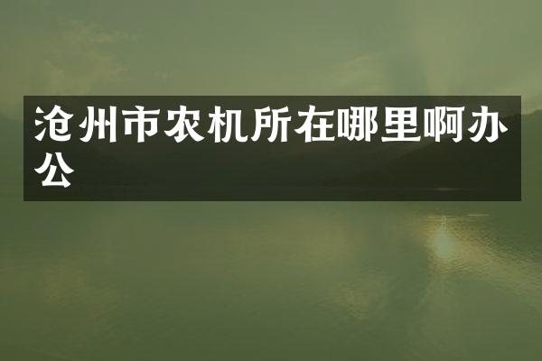 沧州市农机所在哪里啊办公