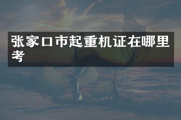 张家口市起重机证在哪里考