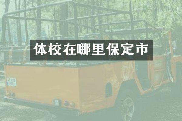 体校在哪里保定市