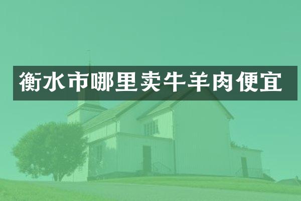 衡水市哪里卖牛羊肉便宜