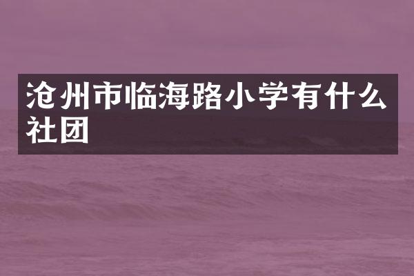 沧州市临海路小学有什么社团