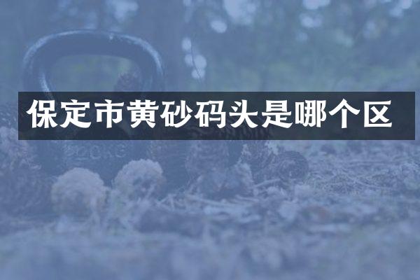 保定市黄砂码头是哪个区