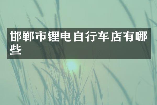 邯郸市锂电自行车店有哪些