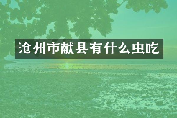 沧州市献县有什么虫吃