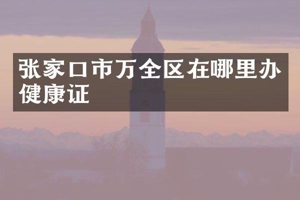 张家口市万全区在哪里办健康证