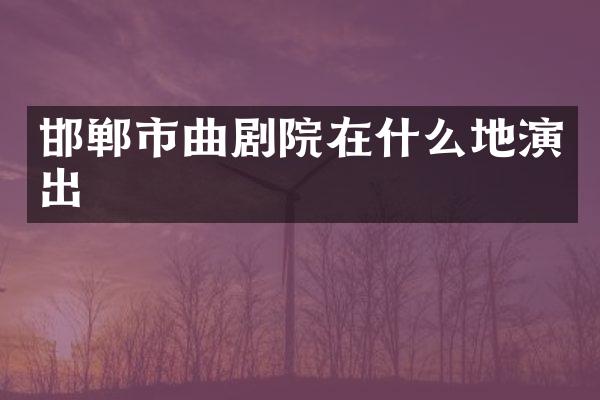 邯郸市曲剧院在什么地演出