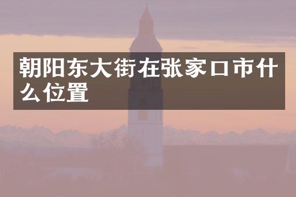 朝阳东大街在张家口市什么位置