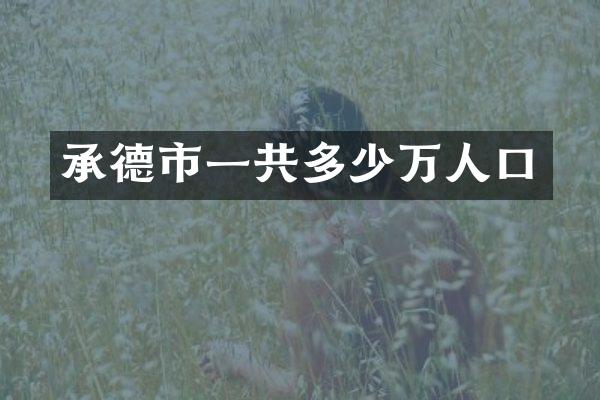 承德市一共多少万人口