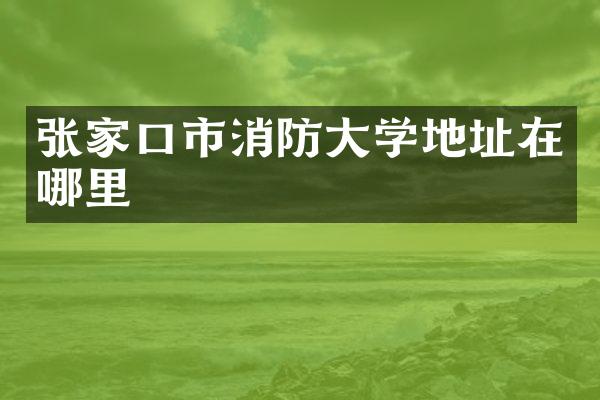 张家口市消防大学地址在哪里