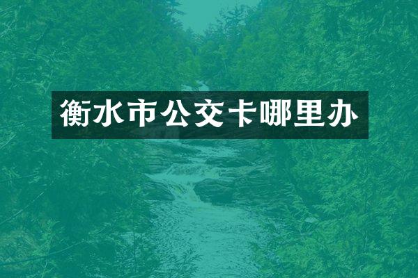 衡水市公交卡哪里办