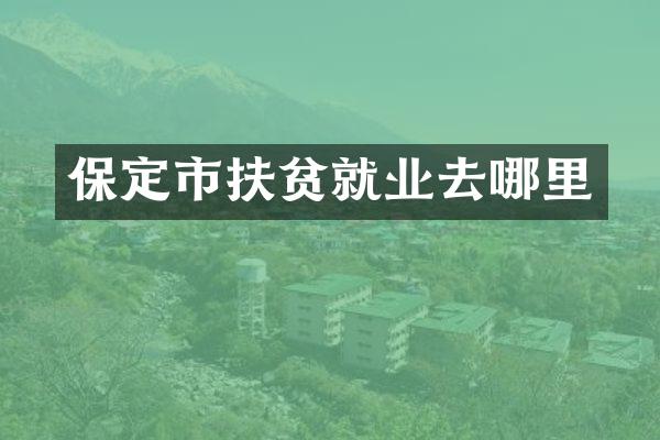 保定市扶贫就业去哪里