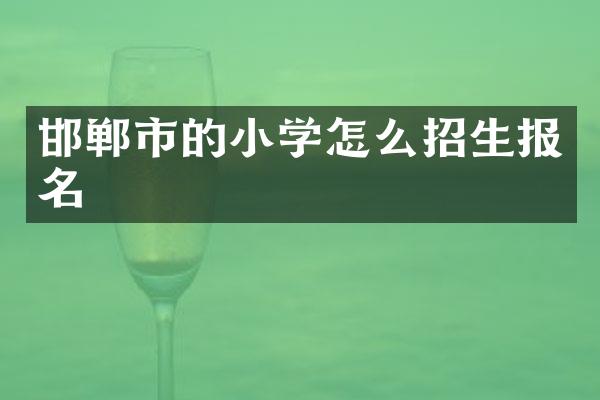 邯郸市的小学怎么招生报名