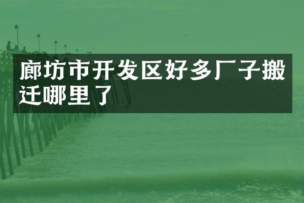 廊坊市开发区好多厂子搬迁哪里了