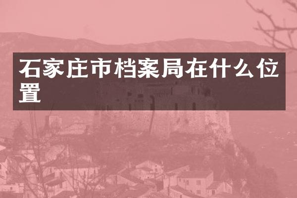 石家庄市档案局在什么位置