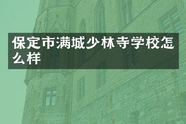 保定市满城少林寺学校怎么样