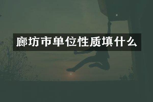廊坊市单位性质填什么