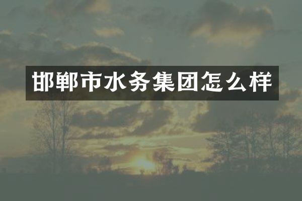 邯郸市水务集团怎么样