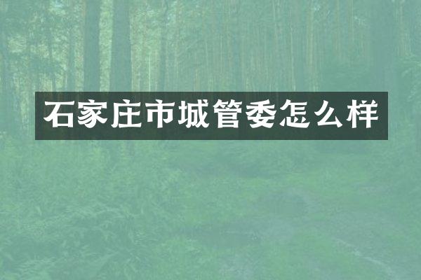 石家庄市城管委怎么样