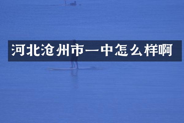 河北沧州市一中怎么样啊