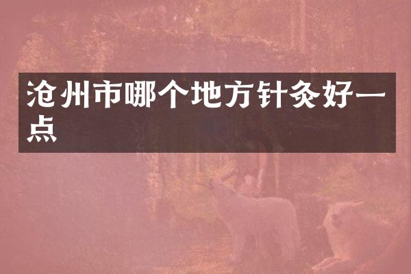 沧州市哪个地方针灸好一点