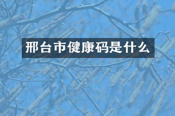 邢台市健康码是什么