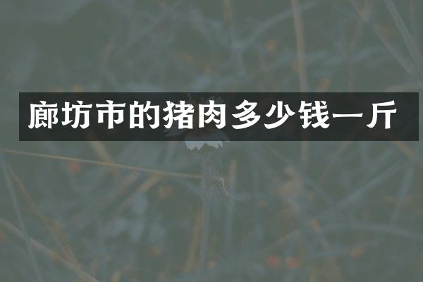 廊坊市的猪肉多少钱一斤