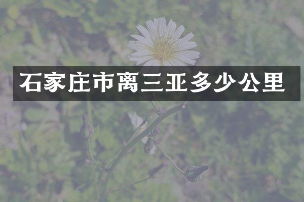 石家庄市离三亚多少公里