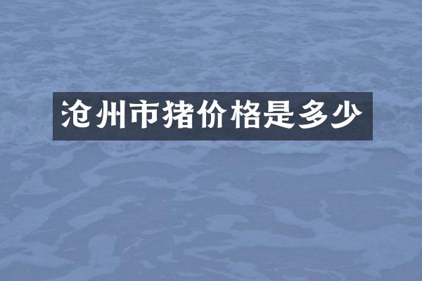 沧州市猪价格是多少
