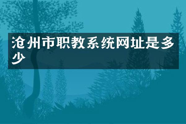 沧州市职教系统网址是多少